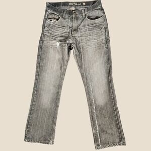 Vintage Y2K Old Skool Jeans Men 32 Black Good Distressed Straight Faded MD5063